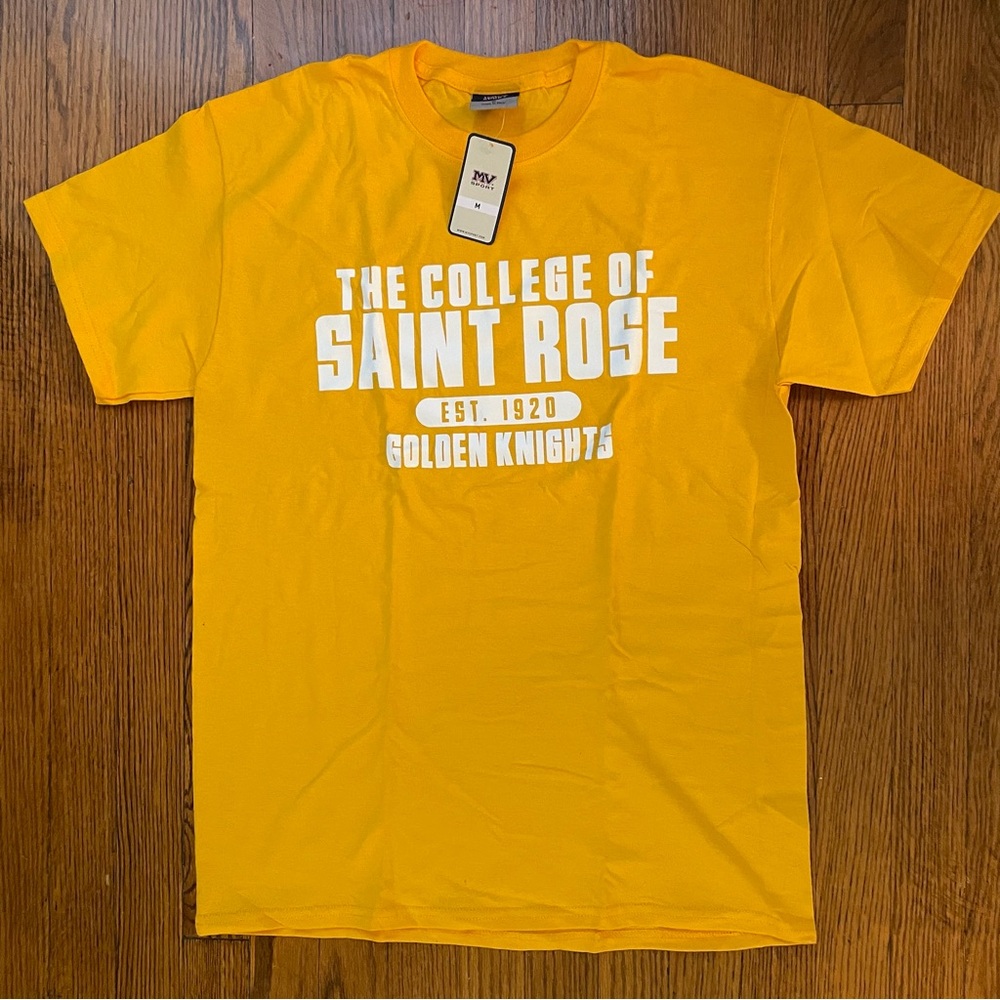 NWT MV Sport Gold College of Saint Rose T-Shirt